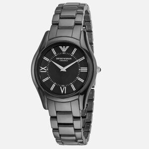 New Emporio Armani Women's Ceramic Slim Black Dial Watch AR1441
